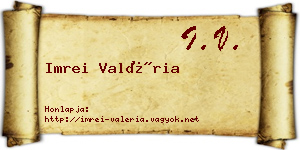 Imrei Valéria névjegykártya
